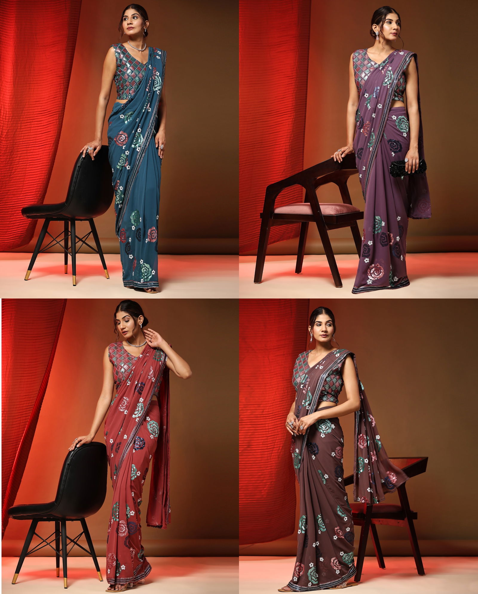 Amoha Trendz 249 Readymade Party Wear Sarees
